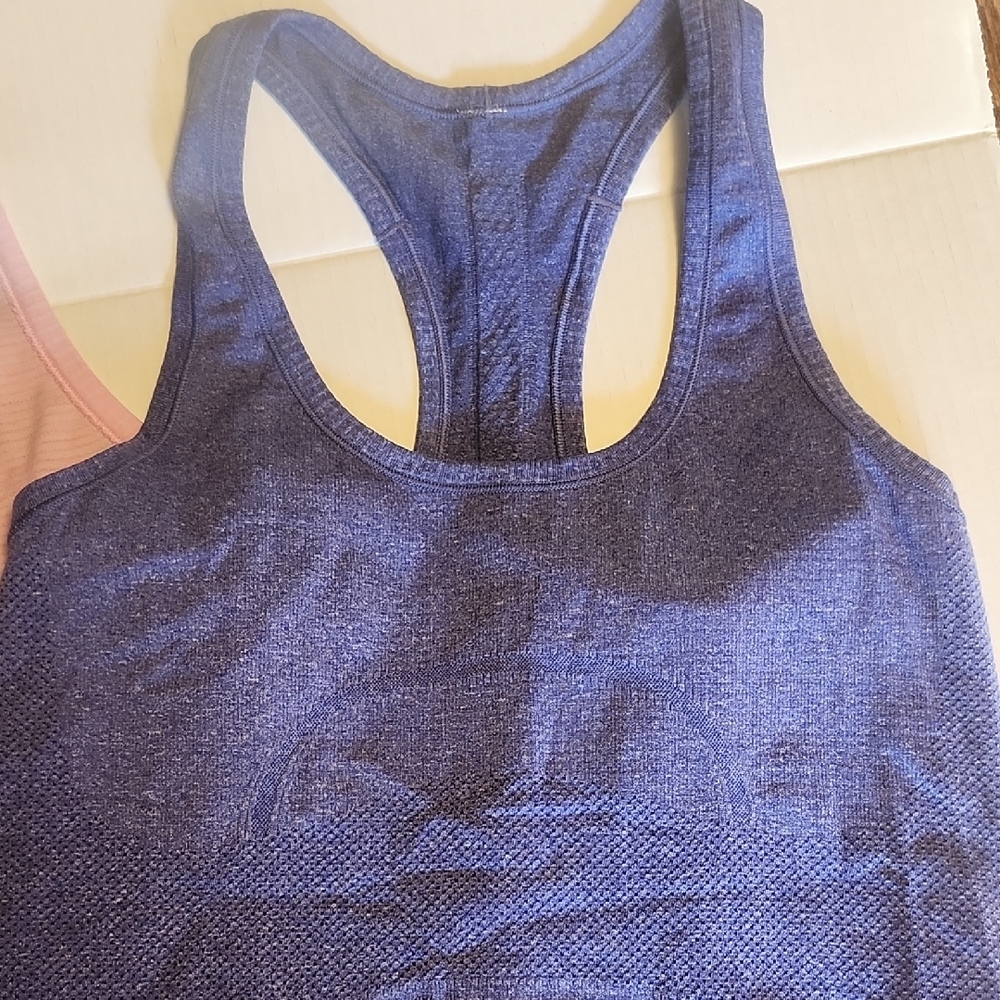 2 Lululemon Racerback Tank Tops Pink/Blue - Picture 2 of 9